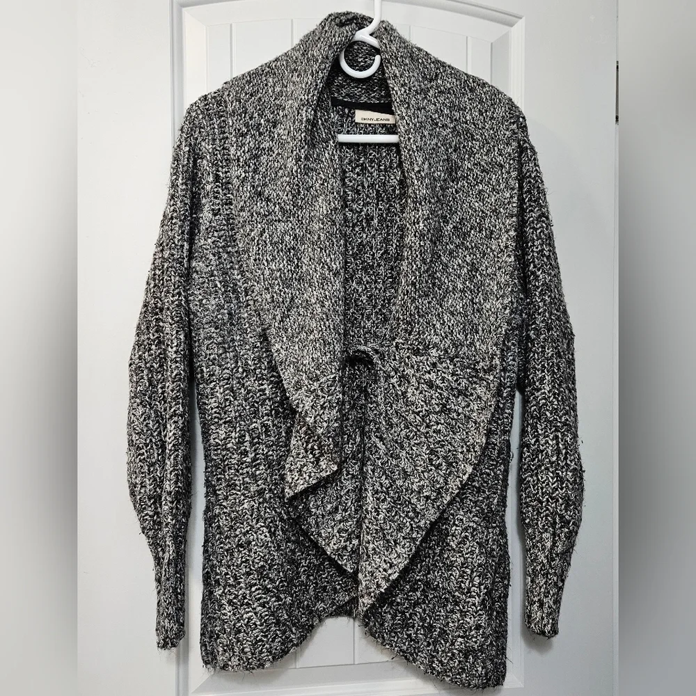 DKNY Jeans Gray/Black Knit Women's Cardigan Plus Size 14/16 - Picture 1 of 5